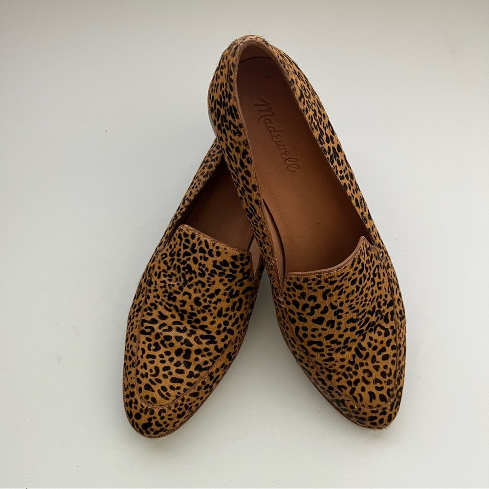 Madewell The Frances Loafer in Mini Leopard Calf Hair Size 9 - Picture 9 of 10